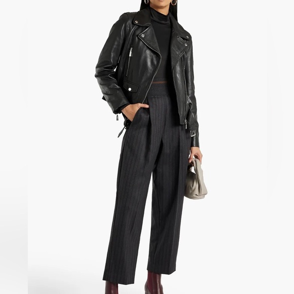 Motorcycle jacket soft leather cognac brown leather jacket size M moto jacket - Picture 15 of 16